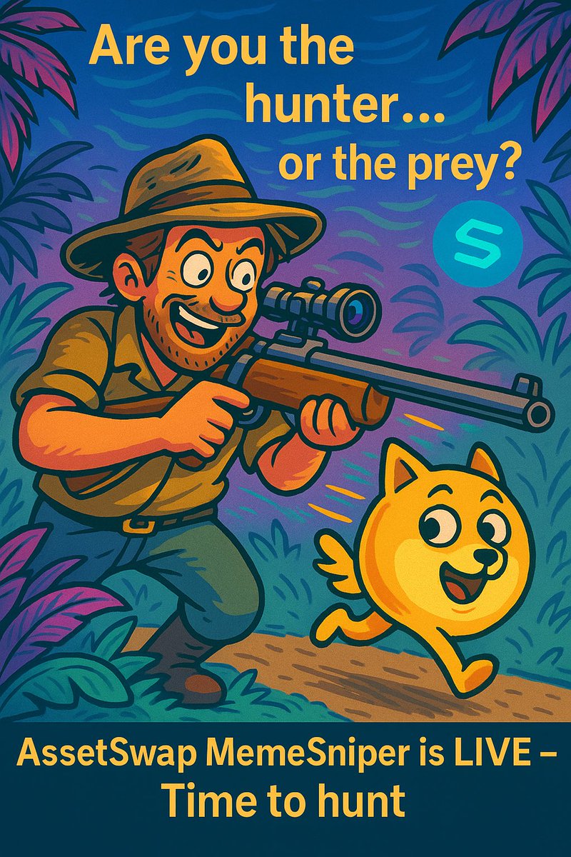 Are you the hunter… or the deer?
The memecoin jungle waits for no one.
Lock in. Snipe fast. Eat last.
AssetSwap’s MemeSniper is LIVE.
Time to hunt.
RT
Like
Tag 3 friends and collect 1,000$Welcome Bonus

#DegenMode #MemeSniper #Solana #CryptoHunt #AssetSwap