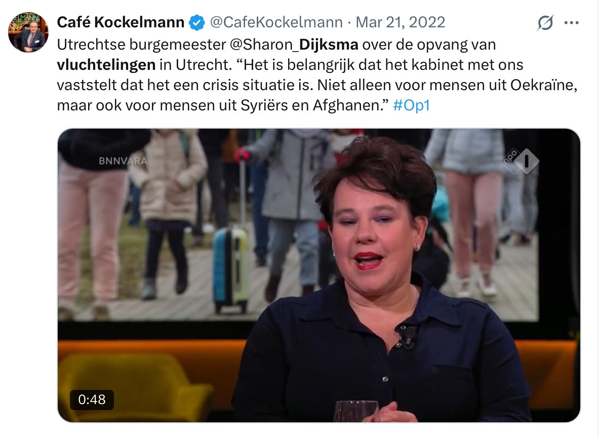 JoostJansen6's tweet photo. Dijksma wilde Syriërs. Dijksma kreeg Syriërs. Dijksma doet huilie huilie. https://t.co/IoC4Pf35iY