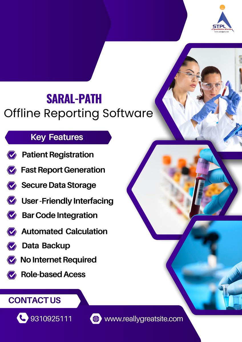 TMarketing16717's tweet image. The “no internet required” feature of offline pathology lab reporting software is not just a technical benefit—it’s a practical solution to real-world problems faced by diagnostic labs every day.
#pathologysoftware#hospital#labs#doctors#diagnostic
saralpath.com