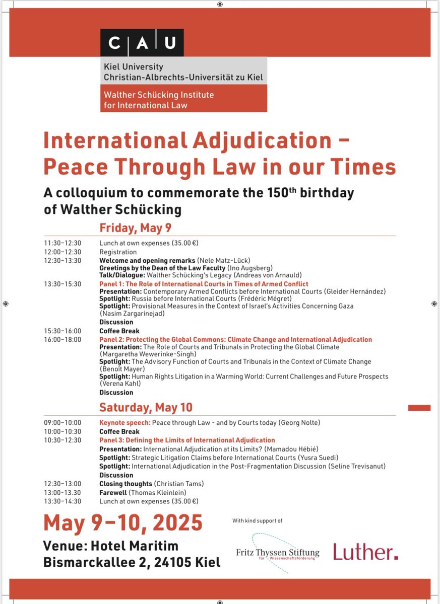 Dr Yusra Suedi (@yusra_suedi) on Twitter photo Earlier this month, I had the pleasure of presenting my research on strategic and public interest litigation before international courts at the Walther Schücking Institute for International Law (<a href="/kieluni/">Universität Kiel CAU 🎓</a>), alongside a fantastic line-up of speakers. Thanks for the invitation! Earlier this month, I had the pleasure of presenting my research on strategic and public interest litigation before international courts at the Walther Schücking Institute for International Law (<a href="/kieluni/">Universität Kiel CAU 🎓</a>), alongside a fantastic line-up of speakers. Thanks for the invitation!