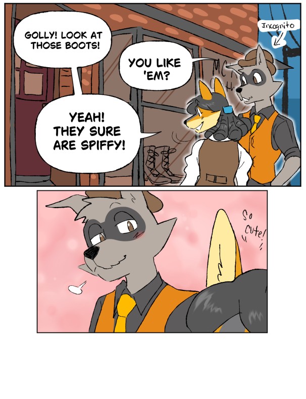 BeeBeeRock's tweet image. A little comic I did a while ago about Tennessee getting Morgan a gift. 🤭
#slycooper #sly4