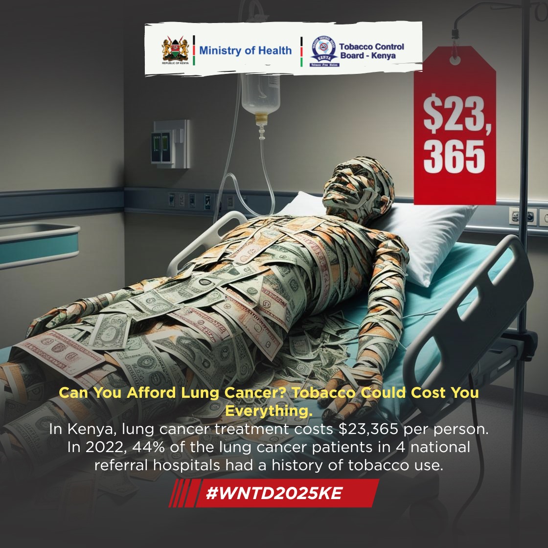 Tobacco takes 12,000 Kenyan lives each year. That’s over 30 people every single day!

These are parents, friends, neighbours, colleagues and young people with dreams - gone too soon. 

We can’t afford to stay silent. 

#WNTD2025KE #TobaccoControl