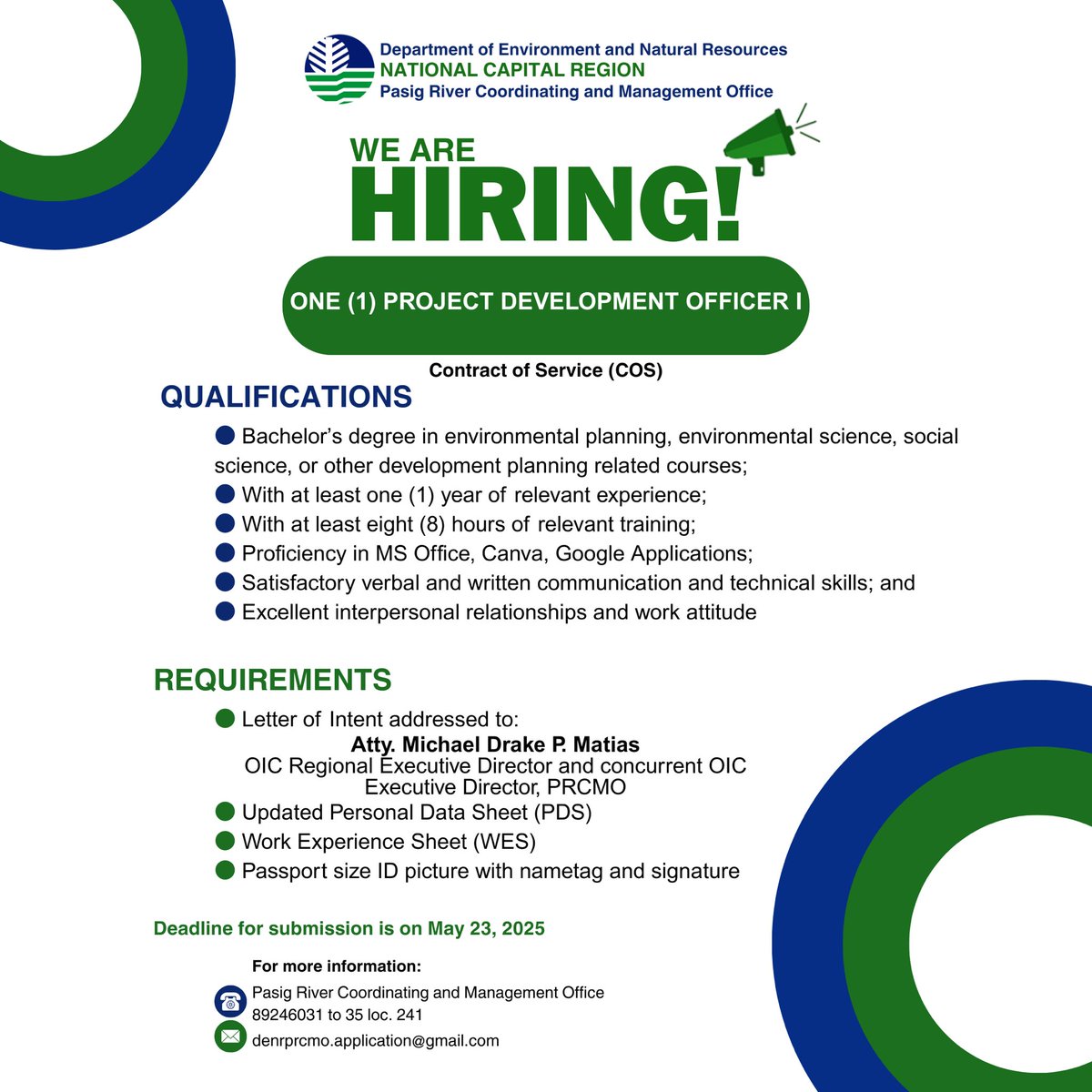 denrprcmo's tweet photo. 𝐇𝐄𝐋𝐏 𝐔𝐒 𝐏𝐑𝐎𝐓𝐄𝐂𝐓 𝐓𝐇𝐄 𝐏𝐀𝐒𝐈𝐆 𝐑𝐈𝐕𝐄𝐑! 💪🏻

We are looking for qualified candidates for the following positions👇🏻

More details here: https://t.co/NbkpPhQnMG?

#PasigRiver #DENRNCR #Hiring https://t.co/6eMKEKjmTn