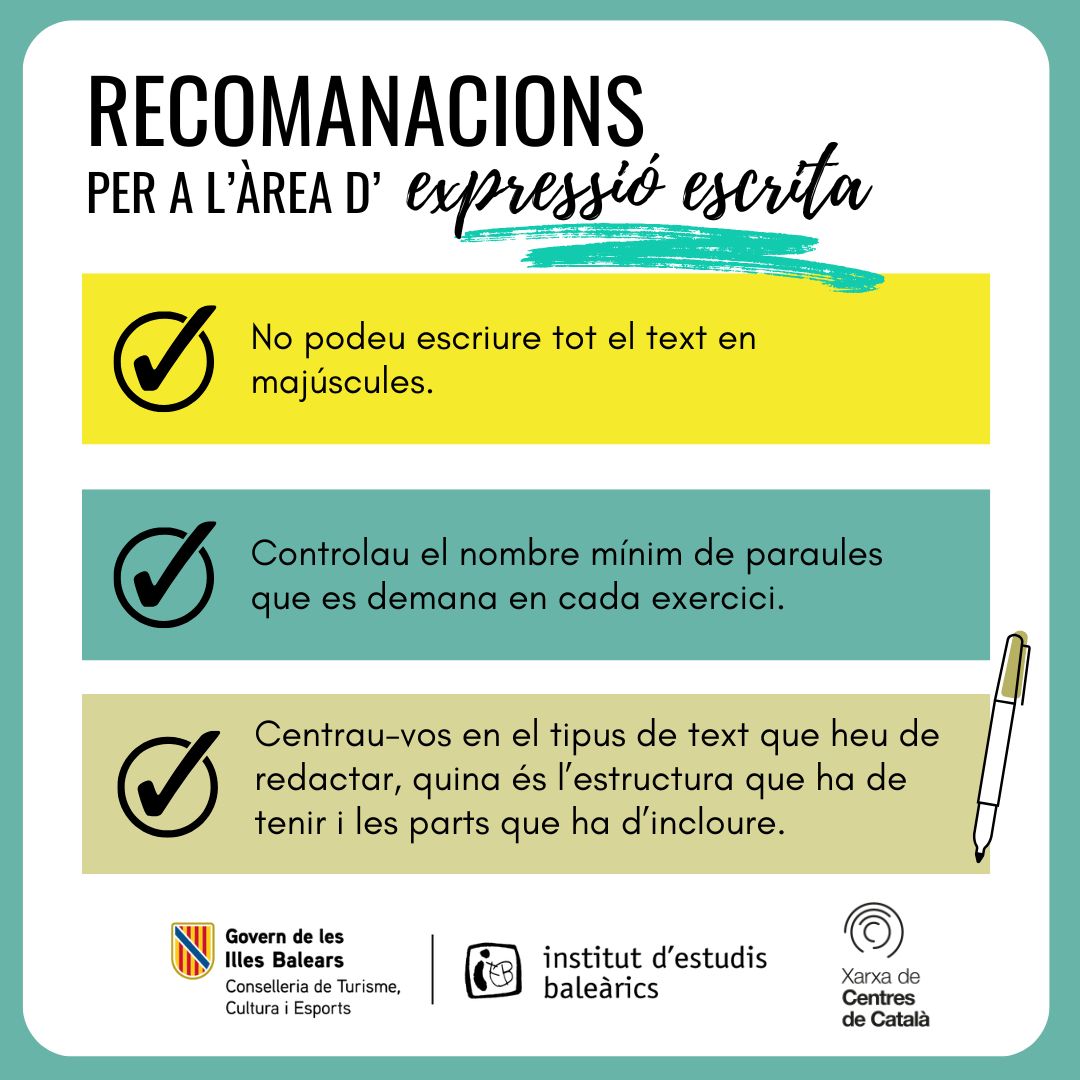 #provesdecatalà
✅ Recomanació imporant per a la producció de textos escrits!
<a href="/IEBalearics/">Institut d'Estudis Baleàrics</a>  <a href="/baulesdellengua/">Baules de Llengua</a>