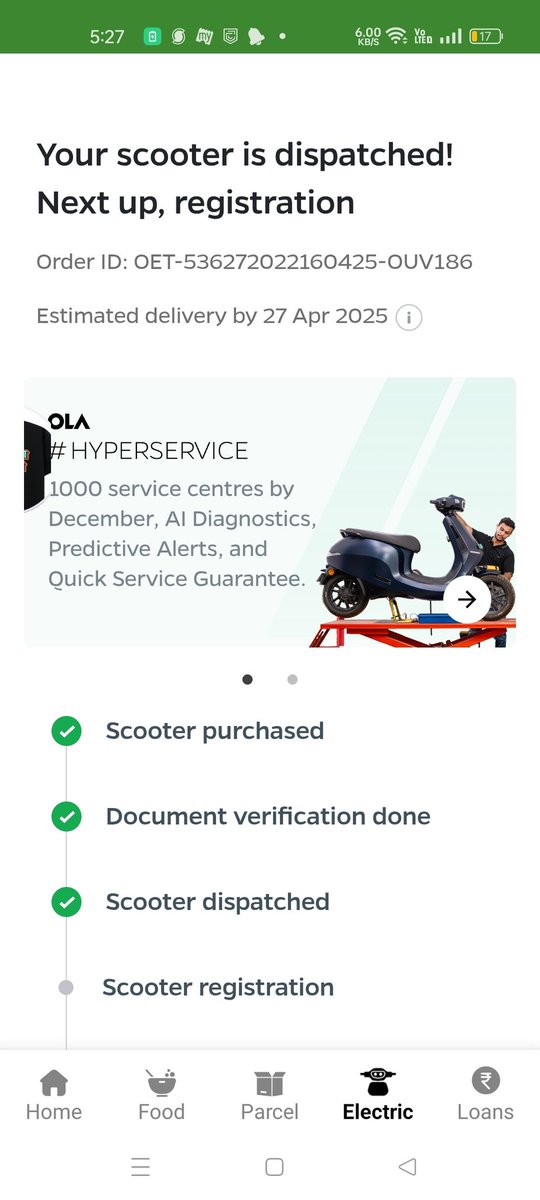 OlaEvsufferer's tweet image. Delayed by 25days, Scooter reached pickup location, but still no delivery. Ola keeps hyping Hyperdelivery in Bengaluru while failing basic delivery elsewhere. No way to talk to an agent, no support, just silence. Want peace of mind? Avoid Ola. #OlaElectric #HyperExcuses #AvoidOla