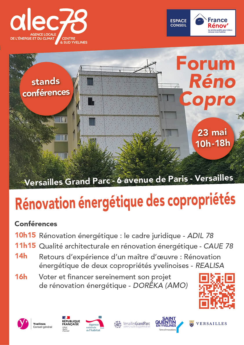 ALEC 78 (@alecsqy) on Twitter photo Forum Réno Copro, pour la rénovation énergétique des copros d’immeubles collectifs apportera les clés pour rénover votre copropriété (conférences, stands) : vendredi 23 mai à <a href="/Versailles/">Versailles</a> ! avec <a href="/AggloVGP/">Versailles GrandParc</a>, <a href="/sqy/">Saint-Quentin-en-Yvelines 🚀</a>, <a href="/Les_Yvelines/">Les Yvelines</a> , <a href="/ADIL_YVELINES/">ADIL DES YVELINES</a>👉alec78.org/forum/ Forum Réno Copro, pour la rénovation énergétique des copros d’immeubles collectifs apportera les clés pour rénover votre copropriété (conférences, stands) : vendredi 23 mai à <a href="/Versailles/">Versailles</a> ! avec <a href="/AggloVGP/">Versailles GrandParc</a>, <a href="/sqy/">Saint-Quentin-en-Yvelines 🚀</a>, <a href="/Les_Yvelines/">Les Yvelines</a> , <a href="/ADIL_YVELINES/">ADIL DES YVELINES</a>👉alec78.org/forum/