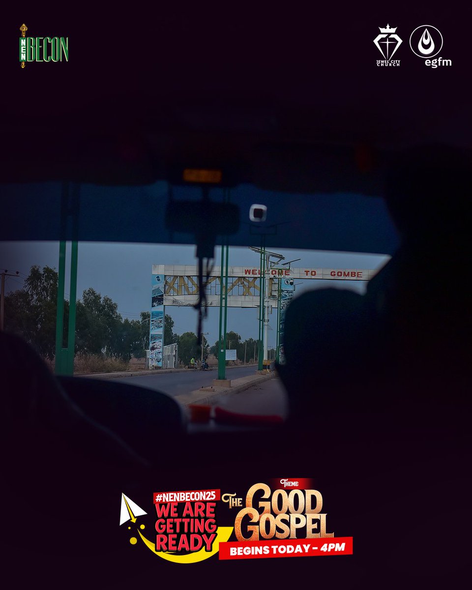 EGFMfountain's tweet photo. MARABA DA ZUWA (Welcome to) GOMBE STATE

Yan'uwa muna farinciki marabtanku da zuwa Gombe State (Dear Brethren, we are delighted to welcome you to Gombe State). 

The moment we have all been anticipating is finally here! The atmosphere is charged, and the heavens are open over this land. The clouds in north-eastern Nigeria are heavy with blessings ready to pour.

Wherever you come from, old or young, male or female, we are glad to have you. Settle in. Get ready, The Good Gospel is here in Gombe!

Tell one, tell all! Be a part of this great meeting. #NENBECON begins with Evening Session by 4pm.

Theme: THE GOOD GOSPEL
Date: 21st - 24th May 2025
Venue: Shugleez Event Centre, Gombe State.
Morning Session: 8:00 AM (WAT)
Evening Session: 4:00 PM (WAT)

You can participate online on the Fountain Stream Mobile App or at https://t.co/ly5lTg6mG5 for AUDIO and https://t.co/oJ0xWJunLI for VIDEO

For enquiries, kindly contact 0703 529 4206 (Gombe), 0803 598 9290 (Bauchi), or 0808 382 4099 (Lagos).

#EGFM