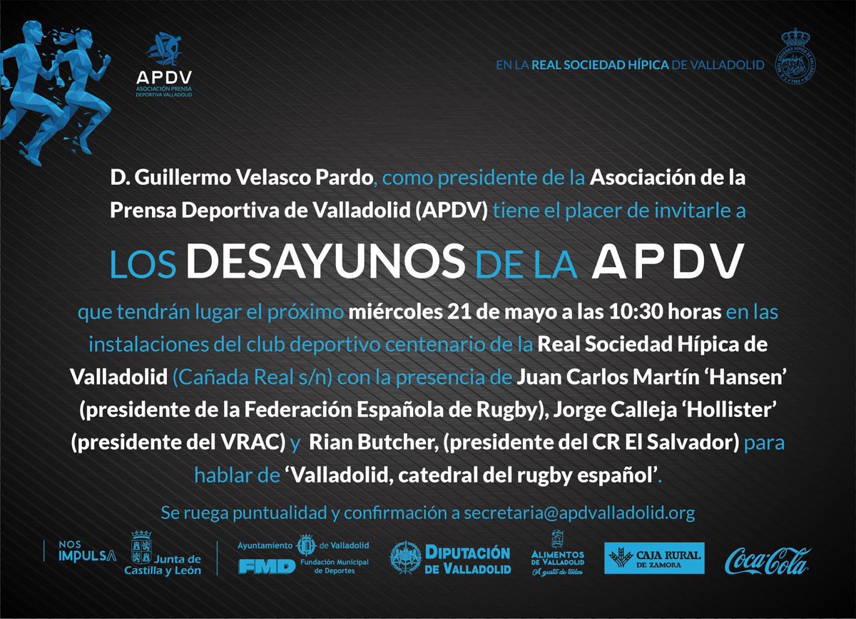 APDValladolid's tweet image. Nuevo desayuno de la Apdv, hoy con el rugby como gran protagonista. Nos puedes seguir en youtube.com/live/MdXzI6vej…