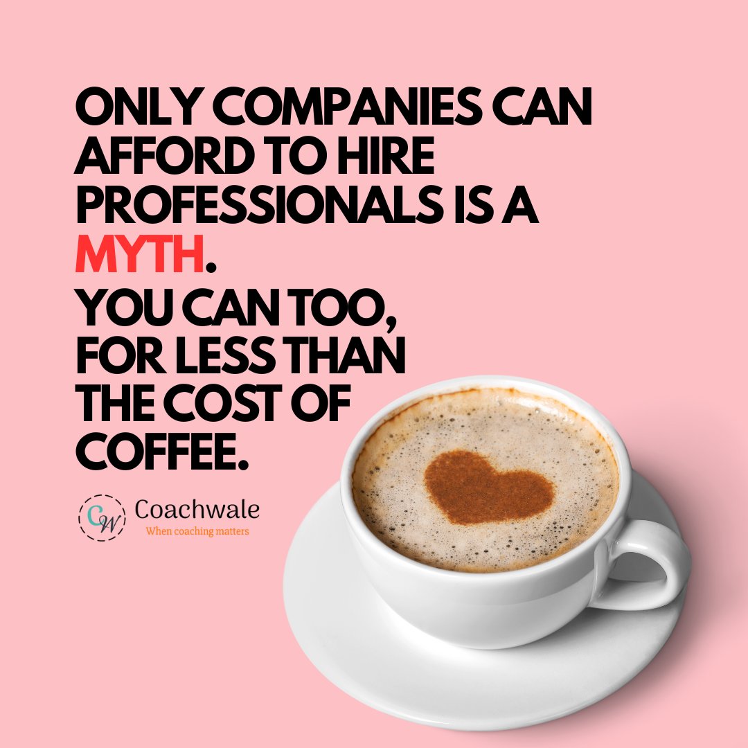 Coachwaledotcom's tweet photo. Think #coaching is out of reach?

For less than your monthly coffee spend, you can work with a professional #coach.

☕ Skip a few lattes; gain #clarity, #confidence, and #growth.

Know more: https://t.co/6m8RK5HOHn

#Coachwale  #InvestInYourself #WhenCoachingMatters https://t.co/VzH0uO2rvt