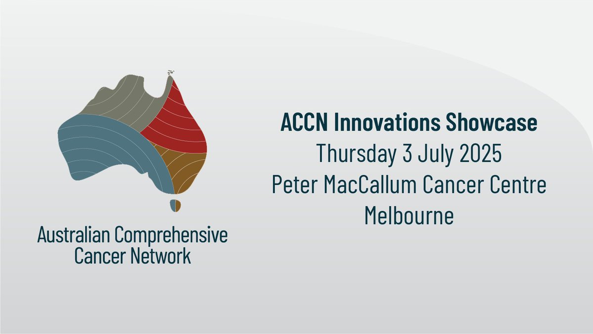 Cancer Australia (@canceraustralia) on Twitter photo Join Cancer Australia, <a href="/PeterMacCC/">Peter Mac Cancer Centre</a> and <a href="/VCCCAlliance/">VCCC Alliance</a> at the ACCN Innovations Showcase on Thursday, 3 July at Peter MacCallum Cancer Centre, Melbourne or online. Explore how networked cancer care can ensure the best cancer care for all. No cost. canceraustralia.gov.au/accn Join Cancer Australia, <a href="/PeterMacCC/">Peter Mac Cancer Centre</a> and <a href="/VCCCAlliance/">VCCC Alliance</a> at the ACCN Innovations Showcase on Thursday, 3 July at Peter MacCallum Cancer Centre, Melbourne or online. Explore how networked cancer care can ensure the best cancer care for all. No cost. canceraustralia.gov.au/accn