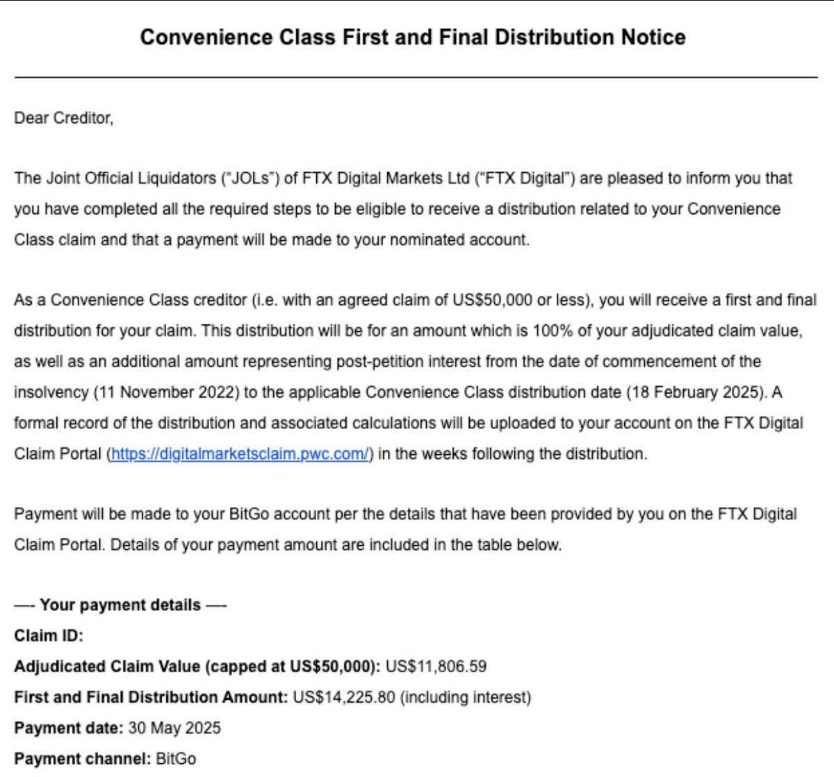 Sunil (FTX Creditor Champion) tweet media