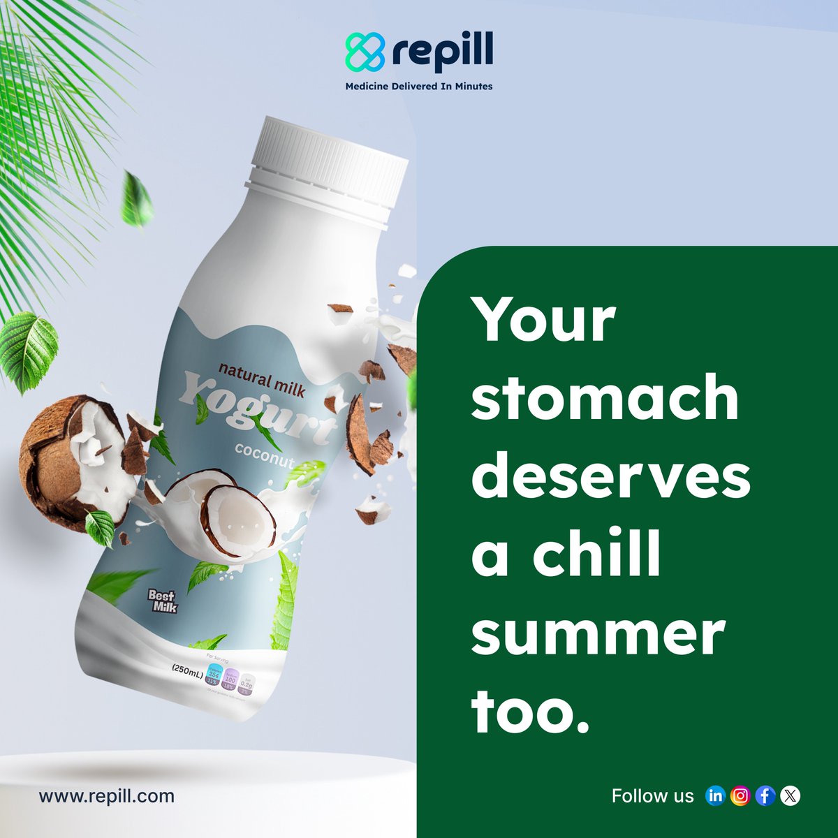 repillquick's tweet photo. Hot weather = higher risk of food borne illnesses.

If you’re feeling bloated, nauseous, or down with stomach cramps, it might be summer-related indigestion.

From probiotics to digestive meds, Repill delivers everything you need for a healthy gut this summer-fast and safe.

#Repill #RepillNow #RepillCares #GutHealthMatters #RepillToTheRescue #StomachCare #SummerIndigestion #NoMorePharmacyTrips