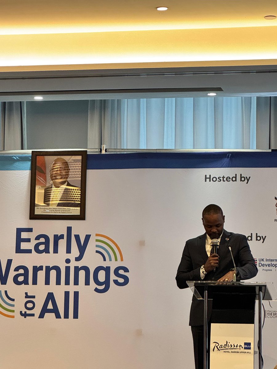 theDonvick's tweet photo. Speaking during the launch of #EarlyWarningsForAll PS Festus Ng’eno emphasizes how essential it is for a collective approach to ensuring communities are resilient. #EW4ALLKE
@WMO @MeteoKenya https://t.co/pGAxsaMHXA