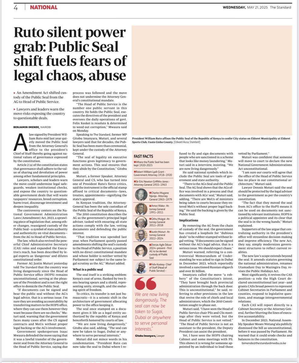 OAmollo's tweet photo. This Is Inaccurate Reporting. There Is No Legal Basis Upon Which The Public Seal Can Be Removed From The AG. We Removed The Intended Mischief &amp; S. 28 Of The Act Remains Intact. https://t.co/TR5SLPePhJ