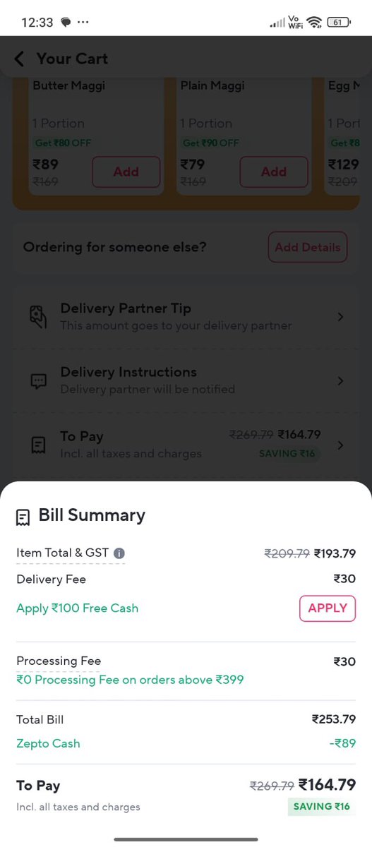 Rishabmnair's tweet photo. #ZeptoScam #DeliveryAppFees #ConsumerRights #ZeptoExposed #TheDeathTapes #HiddenCharges #OnlineScam https://t.co/0B8ILwnajY