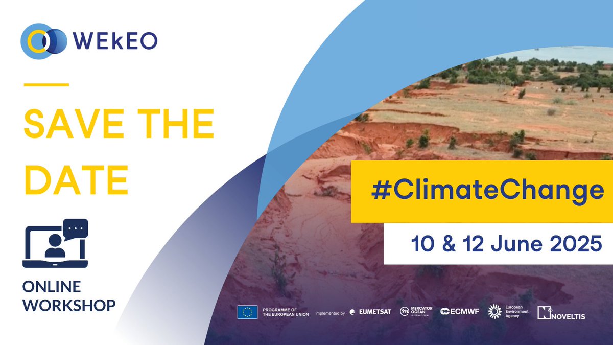 WEkEO_dias's tweet image. 📣 WEkEO is back with another event in a year full of activity!
🌍 Join the two-day WEkEO 4 #ClimateChange online workshop to explore how WEkEO and its tools support data-driven responses to climate change.
🧰 From interactive visualization to powerful analysis environments,…