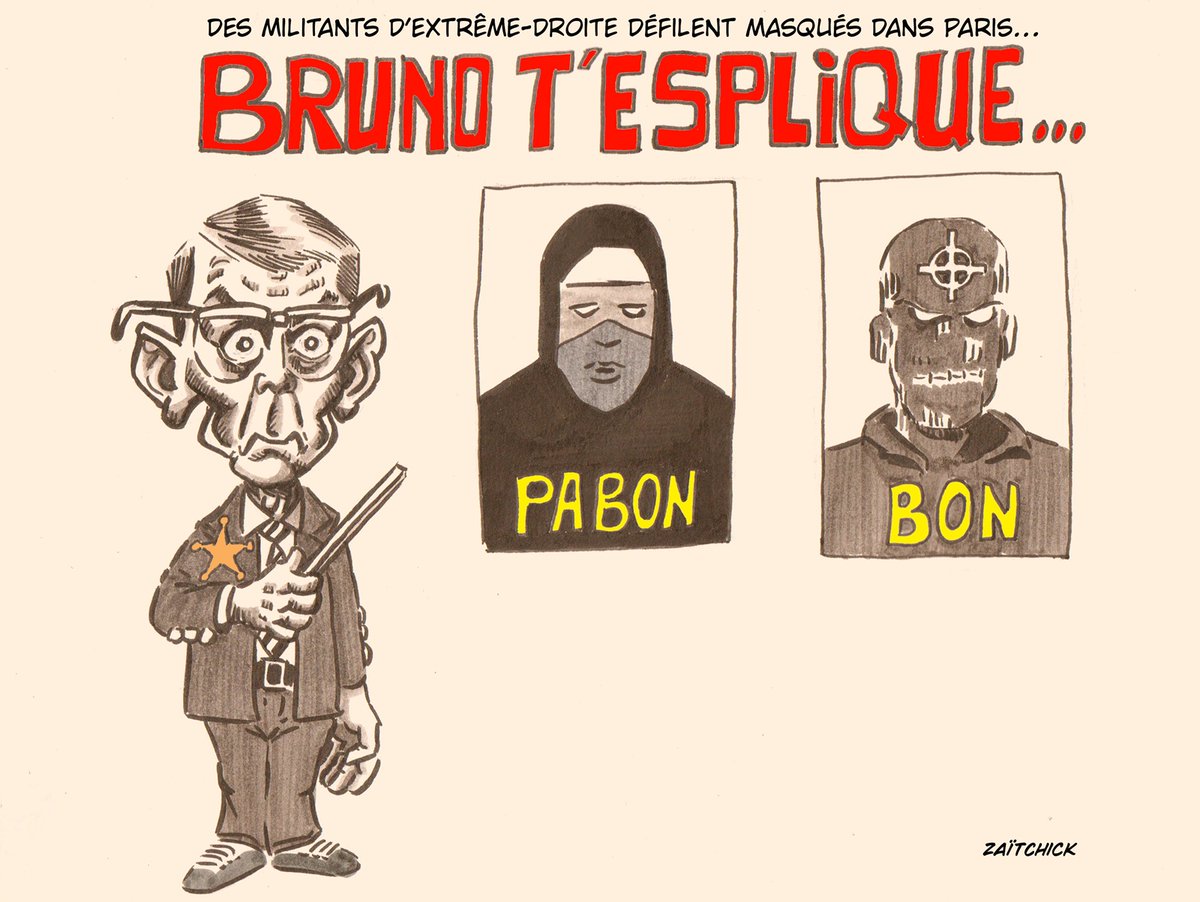 BlaguesDessins's tweet photo. Le #DessinDePresse de Zaïtchick : Bas les masques ! (2)
Retrouvez les dessins de Zaïtchick sur : https://t.co/VQNx0gcoo7
#DessinDeZaitchick #ActuDeZaitchick #Humour #Retailleau #BrunoRetailleau #ExtrêmeDroite #BasLesMasques #VoileIslamique #Islam #ExplicationDeTexte https://t.co/ZneMtj8Lud