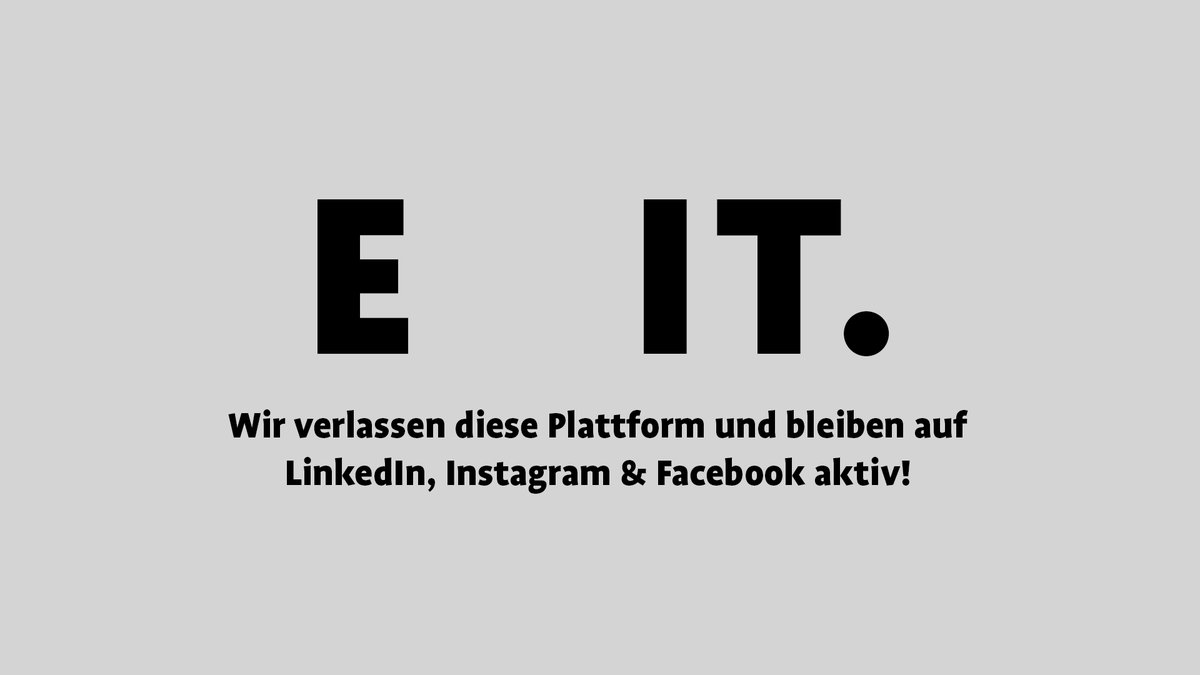 👋Nach vielen Jahren sagen wir Tschüss zu X!

Aber keine Sorge: Ganz verschwinden wir nicht!
Ihr findet uns weiterhin mit spannenden Inhalten und aktuellen Infos auf LinkedIn, Instagram und Facebook!
