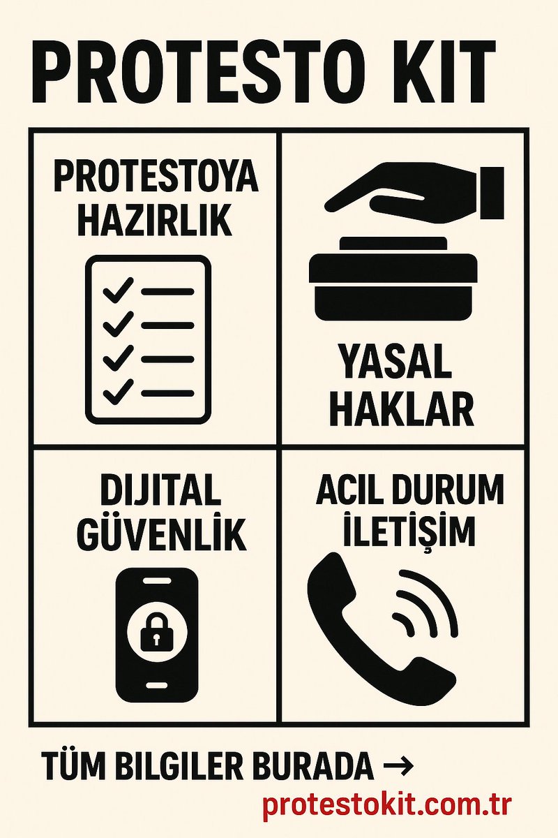 ProtestoKit's tweet photo. Hazırlıklı olan güvende kalır. 📝 Tam liste burada → [https://t.co/dZ4nc7ILGC] https://t.co/3s4hSMXg4c