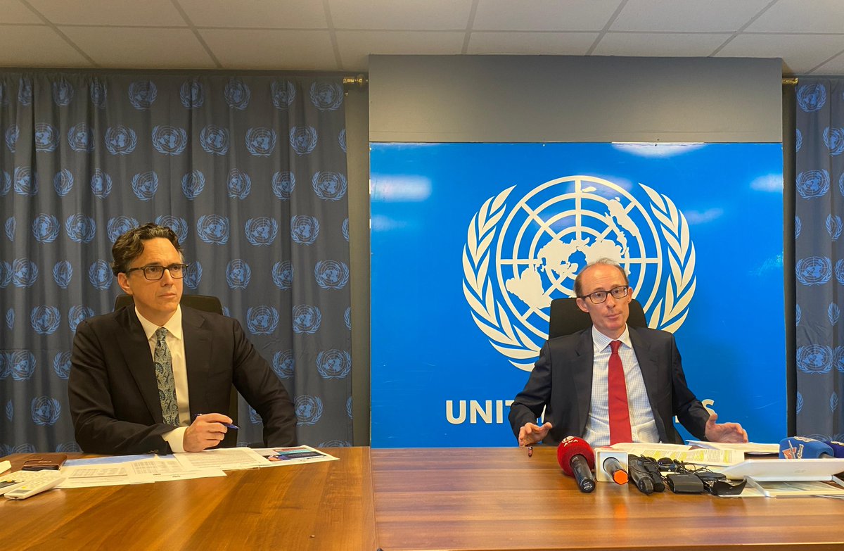 #HappeningNow in #Mogadishu: The Special Rapporteur on counter-terrorism and #humanrights, Ben Saul, briefs the media at the end of his first official visit to #Somalia, which saw him meet with representatives of #FGS, #FMSs, civil society, international partners and the