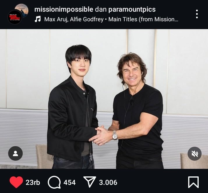 JinBase_'s tweet photo. Mission Impossible Official On Instagram ✨ 

“TOM CRUISE X BTS Jin
Aktor papan atas bertemu dengan band Kpop papan atas
[Run Jin] Ayo!
#MissionImpossible ”

MISSION JINPOSSIBLE
#RunJin_EP35 https://t.co/9WTEwo5A9y