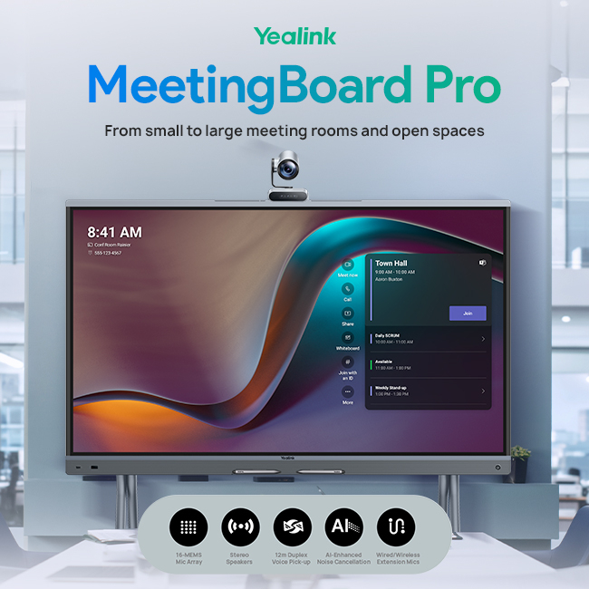 LeaderComputers's tweet image. Collaborate, present, or brainstorm—all from one powerful touchscreen board. 🏆📈 The Yealink MeetingBoard is your modern meeting solution—smart, sleek, and built for today’s workplace. Say goodbye to ordinary meetings! 👋🎯 #Yealink #MeetingBoard #Touchscreen #Collaboration
