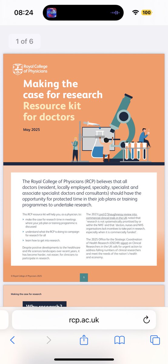 Prof Tom Solomon CBE (@runningmadprof) on Twitter photo 📉 The number of clinical researchers in the UK is declining —and we need to fix it.
To help, <a href="/RCPhysicians/">Royal College of Physicians</a> has created a toolkit to support doctors pushing for research time in job plans & training. Use it in your meetings. Statutory & GMC backing is on your side. 📉 The number of clinical researchers in the UK is declining —and we need to fix it.
To help, <a href="/RCPhysicians/">Royal College of Physicians</a> has created a toolkit to support doctors pushing for research time in job plans & training. Use it in your meetings. Statutory & GMC backing is on your side.