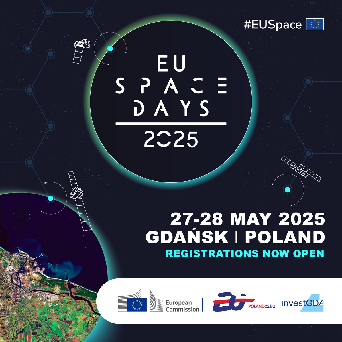 🚨 1 week to go until #EUSpaceDays kicks off in #Gdańsk 🇵🇱

Don't miss the chance to network with top EU officials, startups, &amp; investors, as well as discover how #Copernicus 🇪🇺 🛰️ and space 🚀 tech support society as a whole 

Explore the agenda 👇 
defence-industry-space.ec.europa.eu/eu-space-days-…