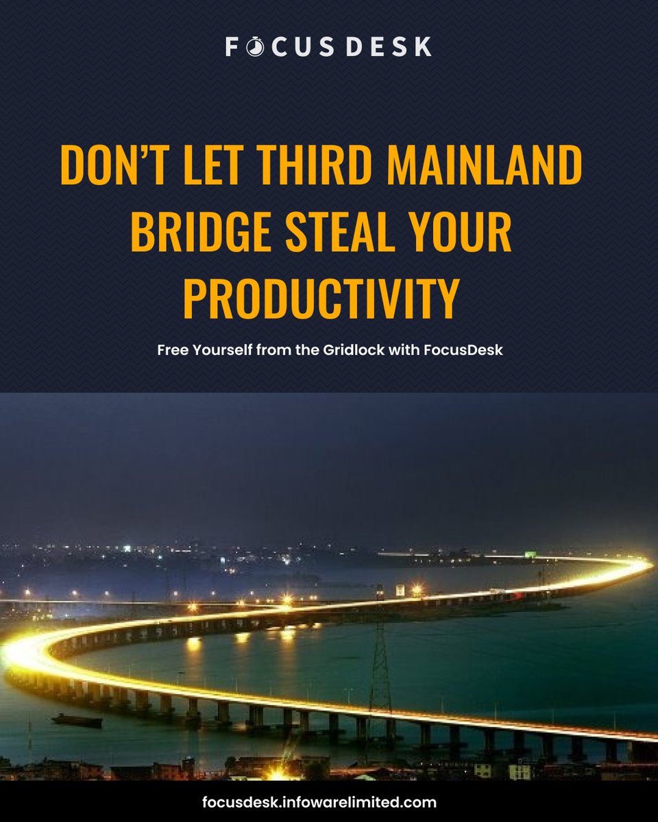 InfoWARELimited's tweet photo. Stuck in Third Mainland traffic—again? 🥲😪
Reclaim your time with FocusDesk. ⚡
Work smarter. Live better. Be free. 🕊️😁
👉 https://t.co/HTHgiOwE8p
#FocusDesk #RemoteWork #LagosTraffic #WorkLifeBalance #infowarelimited https://t.co/jnc52SRhSj