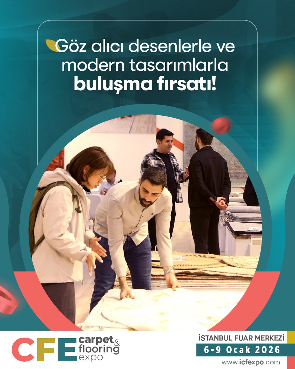 icfexpo's tweet photo. The cultural heritage and authentic craftsmanship of Turkish carpets will meet with modern designs at CFE2026.

Don't miss this big meeting that sets trends with eye-catching patterns and unique textures! https://t.co/TE6qs2Lnzx