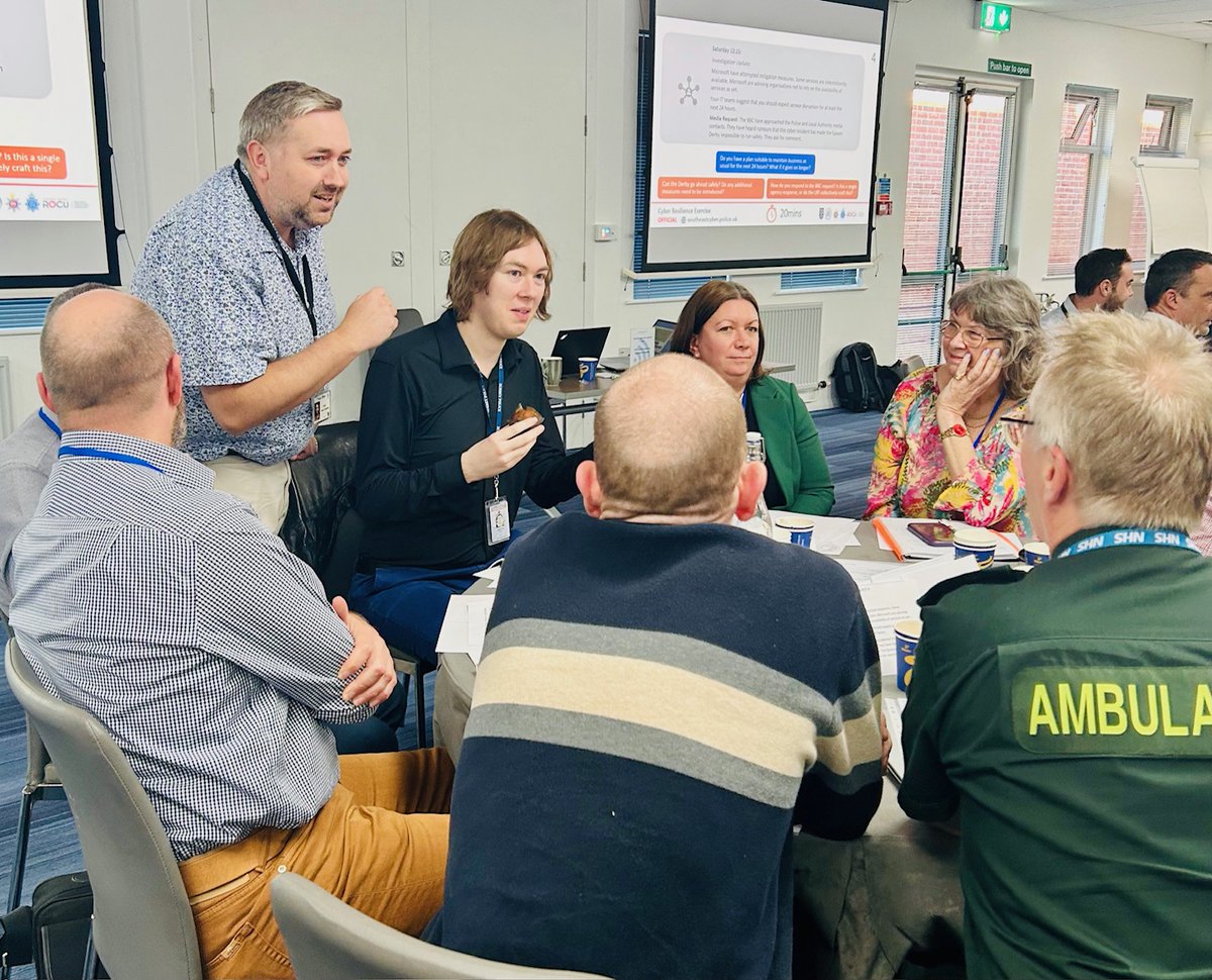 SurreyFRS's tweet image. We recently joined partners for a mock major incident exercise on a cyber attack to keep #SurreyPrepared led by South East Cyber Crime Unit, it highlighted the importance of joint messaging, accurate media responses, and long-term recovery planning.

#BCAW2025 #BusinessContinuity