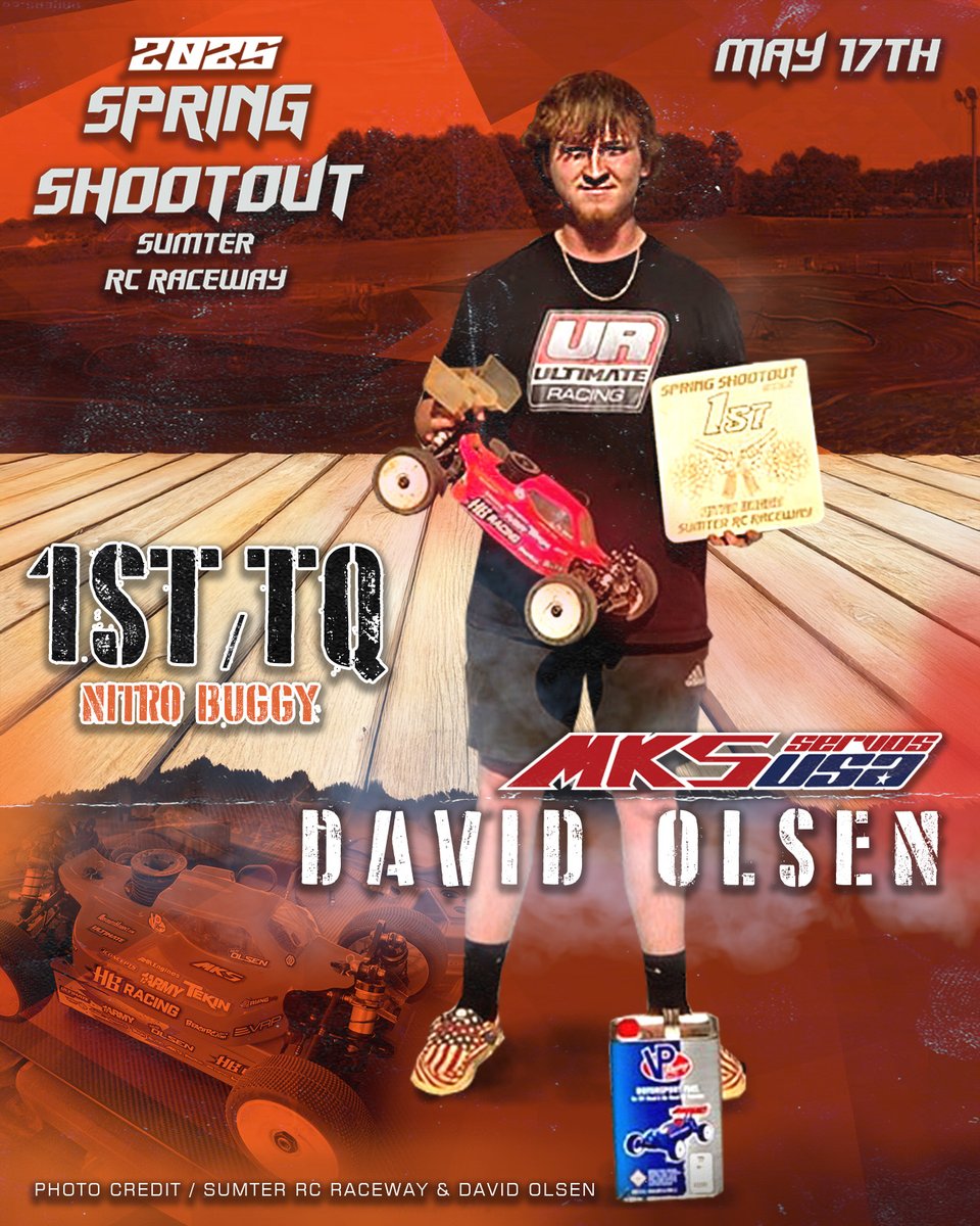 Congrats MKS ServosUSA.com team 🇺🇸David Olsen wins &amp; TQ 🥇for nitro buggy at 🏁🇺🇸2025 Spring Shootout at Sumter RC Raceway🇺🇸🏁

#MKSservosUSA #MKSservos #MKSservo #MKS #HBL599
#SumterRCRaceway #SpringShootout #HBRacing