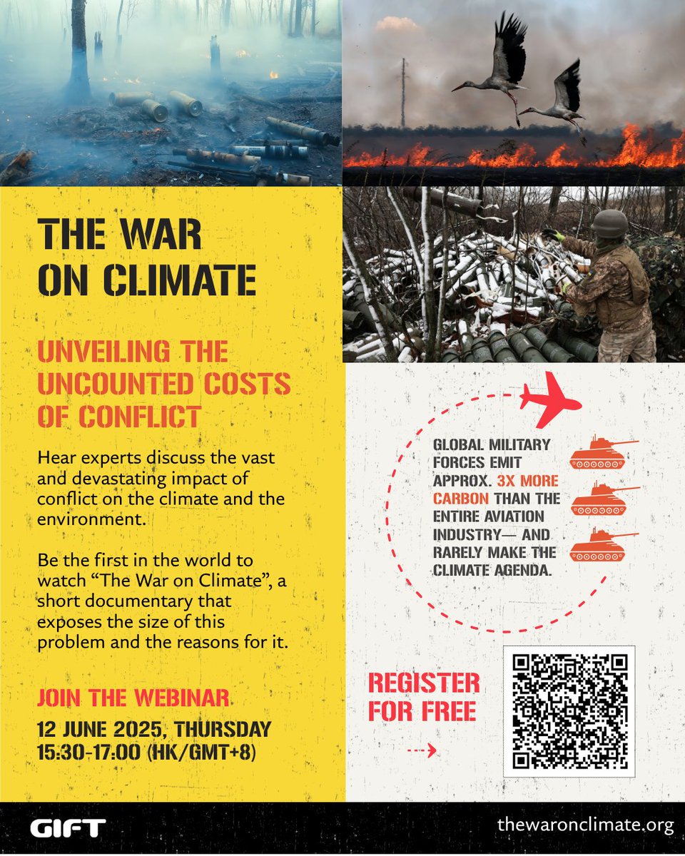 TheWarOnClimate's tweet photo. What if everything you've been doing has been based on an incomplete truth? Hear about the real impact of conflict on the world's climate and the environment that needs urgent addressal.

12 June @ 15:30 (HKT)
Click the Zoom link in the bio to join.
#twoc2025
#waronclimate https://t.co/Pwnl5SlqbK