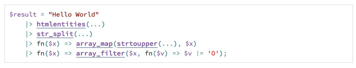 Barring an unlikely turn of events, we're going to have the pipe operator with #PHP 8.5!

Full RFC 👉 wiki.php.net/rfc/pipe-opera…