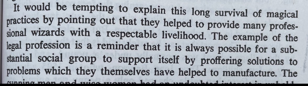 Good time to break out this quote from Keith Thomas, great historian of magic, which is one of the better roasts of lawyers that I have read.