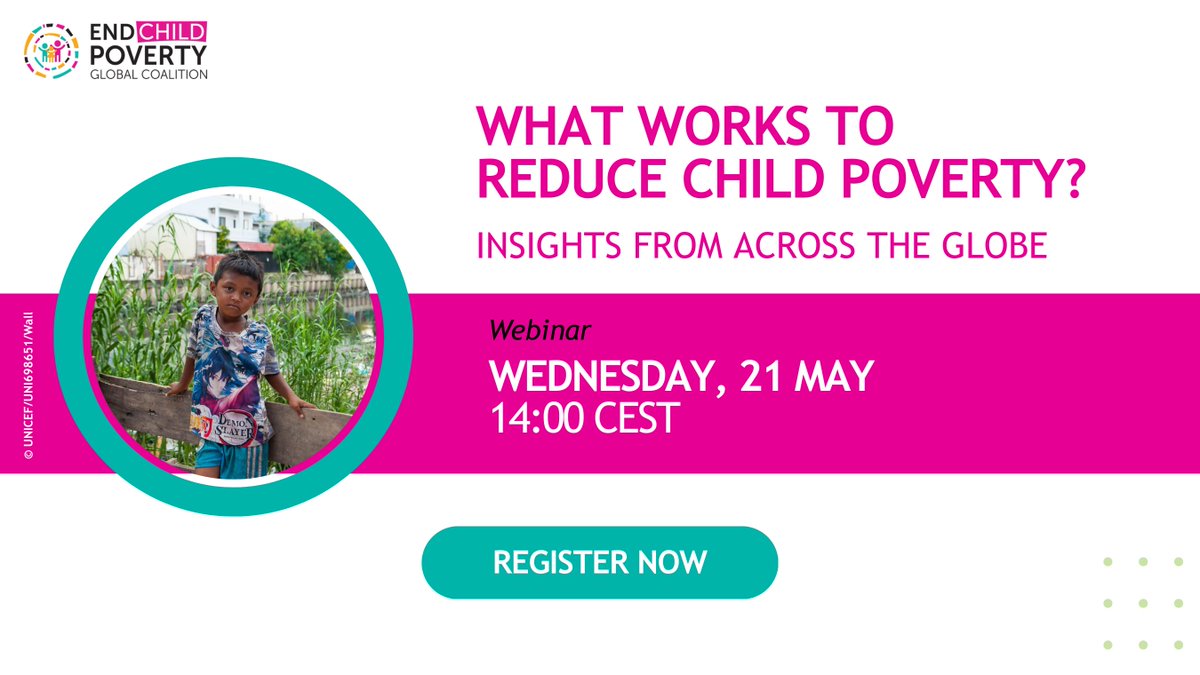 The latest estimates show nearly 900 million children live in multidimensional poverty.

While progress is slow, countries prove that ending child poverty is possible.

Join us today to learn more: ow.ly/UBnM50VRCHR