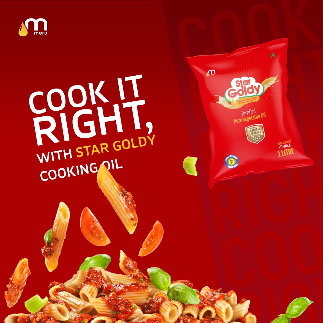 MTMERUMILLERUG's tweet image. 𝐂𝐨𝐨𝐤 𝐈𝐭 𝐑𝐢𝐠𝐡𝐭, 𝐰𝐢𝐭𝐡 𝐒𝐭𝐚𝐫 𝐆𝐨𝐥𝐝𝐲 𝐂𝐨𝐨𝐤𝐢𝐧𝐠 𝐎𝐢𝐥
Unlock rich taste and healthy goodness in every dish — the perfect choice for every kitchen. 🌟

#StarGoldy #CookItRight #GoldenGoodness #TasteTheGoldyWay