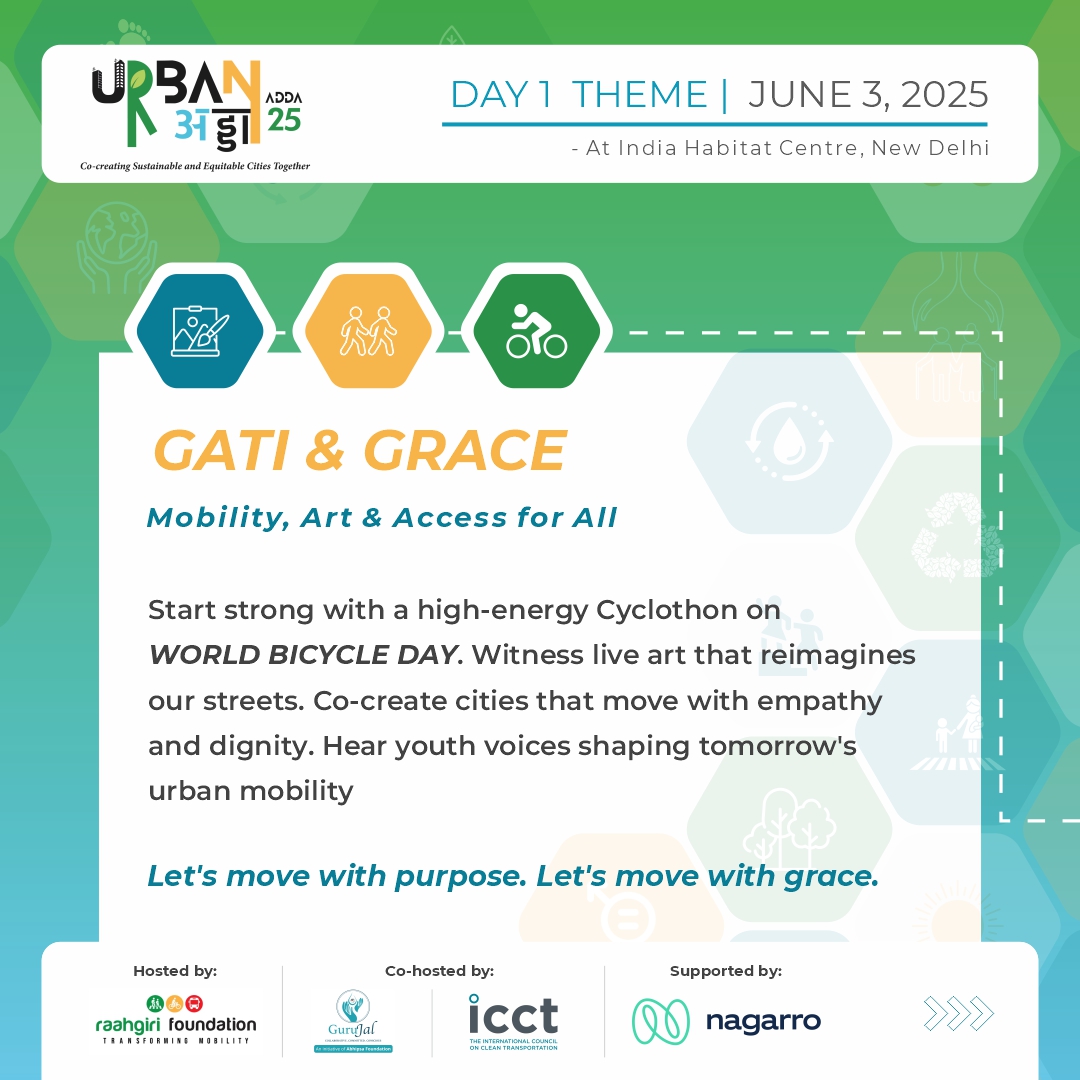 TheICCT_India's tweet image. ICCT is co-organising #UrbanAdda 2025 with @Raahgiri_Fdn &amp;amp; @GuruJalGurugram 

🗓️ June 3-5, 2025
📍 India Habitat Centre, New Delhi 

Register now: forms.office.com/pages/response…