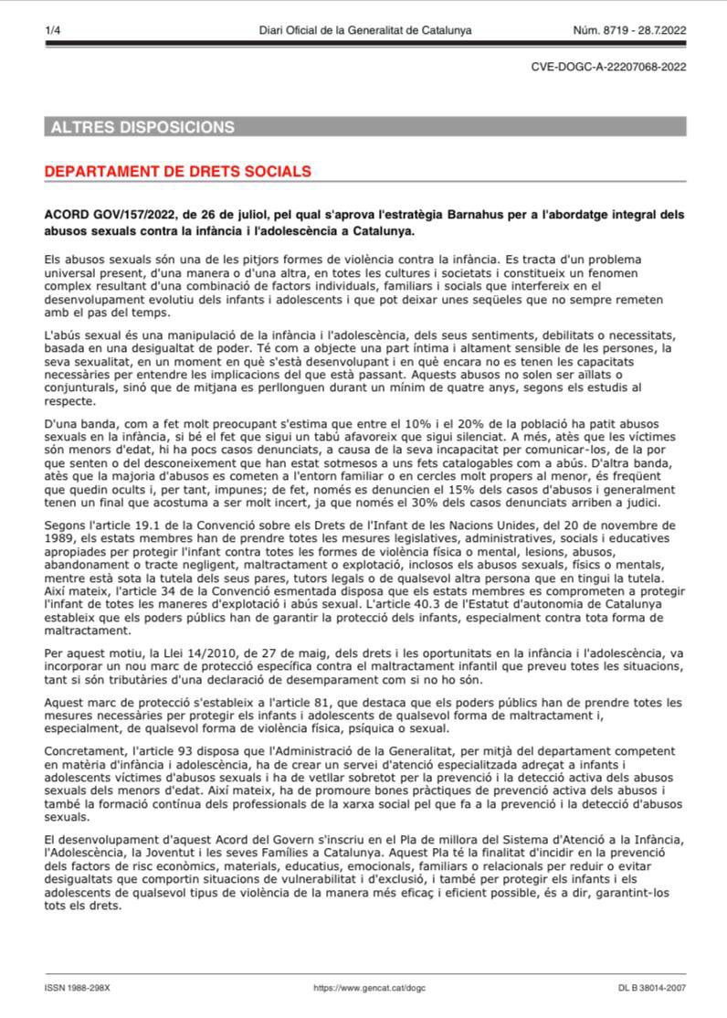 Mònica Sales 🎗 (@mncsls) on Twitter photo El president Illa hauria de prioritzar el rigor i la veritat per damunt de les lloances permanents als seus socis.
L'hemeroteca deixa clar que la consellera <a href="/ViolantCervera/">Violant Cervera i Gòdia</a> va impulsar el projecte del Barnahus, amb l’acord de govern del juliol del 22.
portaldogc.gencat.cat/utilsEADOP/PDF… El president Illa hauria de prioritzar el rigor i la veritat per damunt de les lloances permanents als seus socis.
L'hemeroteca deixa clar que la consellera <a href="/ViolantCervera/">Violant Cervera i Gòdia</a> va impulsar el projecte del Barnahus, amb l’acord de govern del juliol del 22.
portaldogc.gencat.cat/utilsEADOP/PDF…