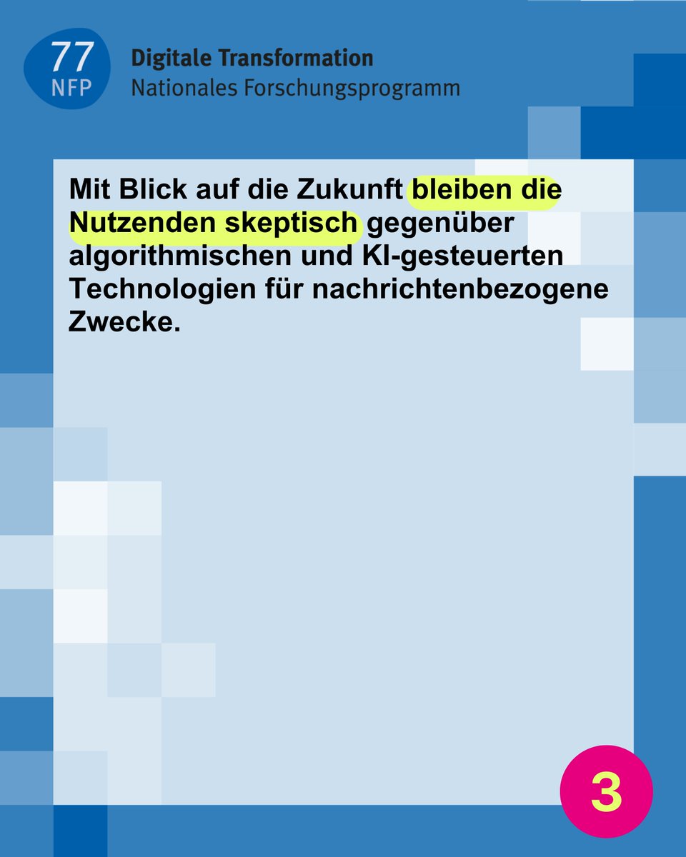 NFP 77 Digitale Transformation (@nrp77_digital) on Twitter photo NFP 77 Projektabschluss zu personalisierten Nachrichten – Drei Hauptaussagen ⬇️
<a href="/frankesser/">Frank Esser</a>
#DigitaleTransformation #Nachrichten #Empfehlungssysteme #NRS #NFP77 #Demokratie NFP 77 Projektabschluss zu personalisierten Nachrichten – Drei Hauptaussagen ⬇️
<a href="/frankesser/">Frank Esser</a>
#DigitaleTransformation #Nachrichten #Empfehlungssysteme #NRS #NFP77 #Demokratie