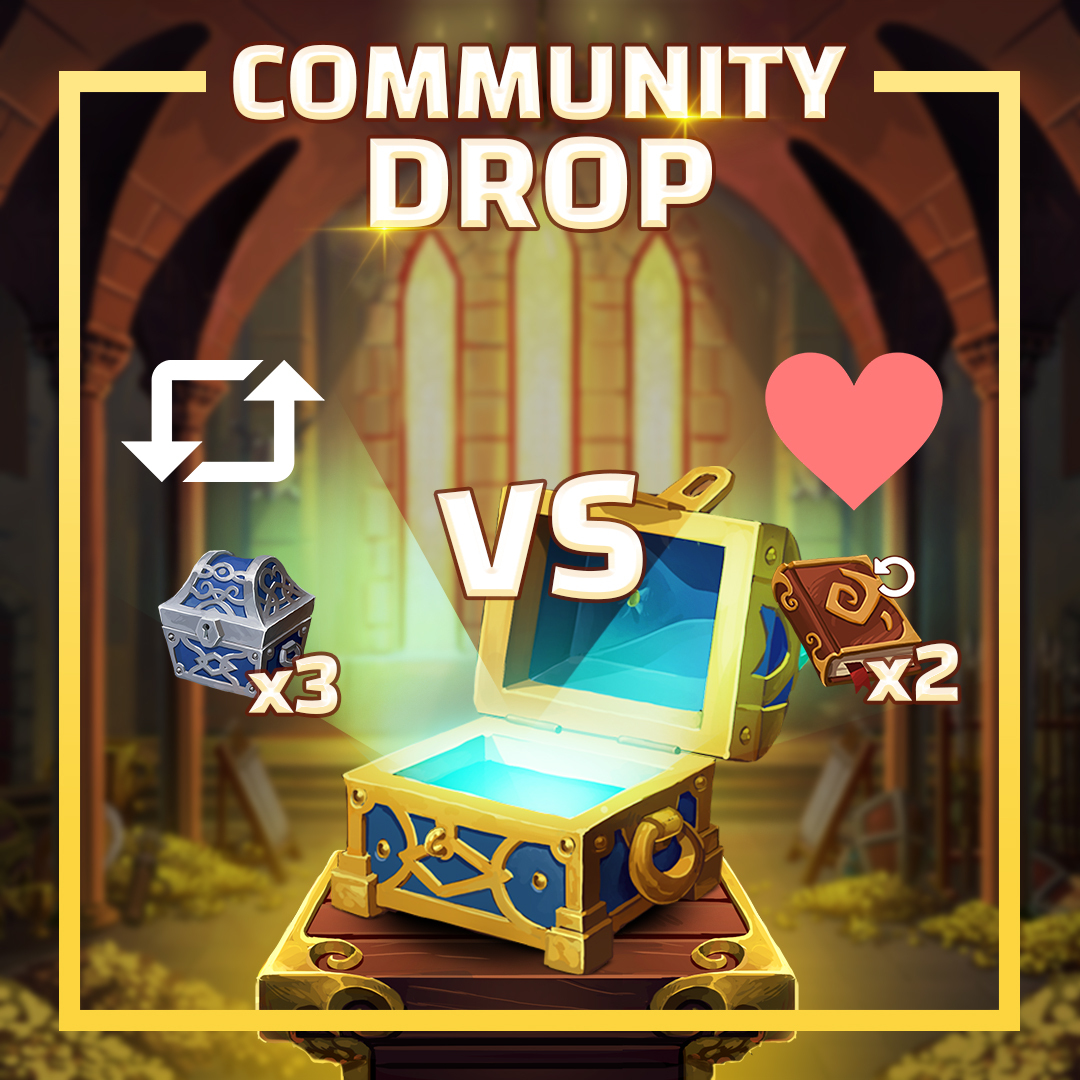 Vote🗳️ and loot🎁!

Take part in the Community Drop!
Like or Retweet this post to choose the reward you want: the most voted one will be delivered next Monday to boost your season!

➡️ Which one will you choose, Lords?

#MillionLords #CommunityDrop