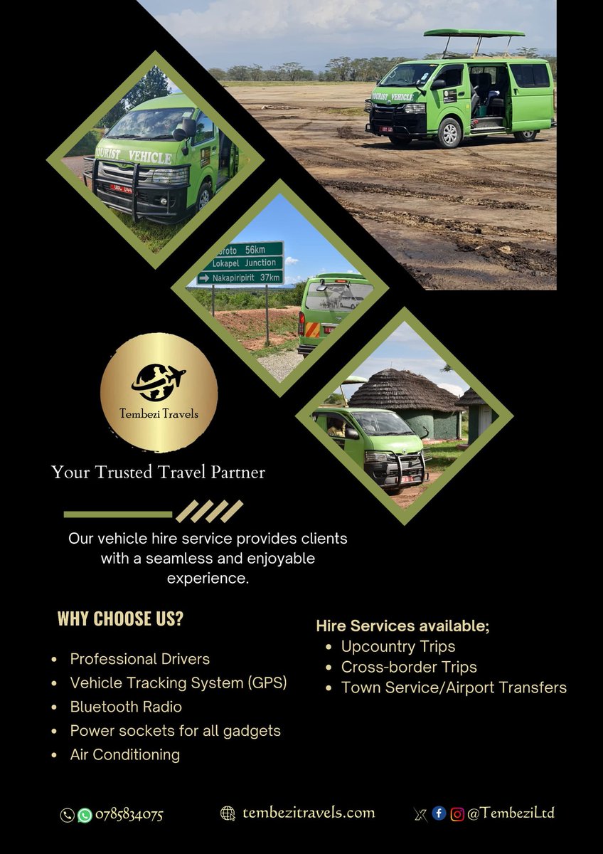 TembeziLtd's tweet image. We are committed to excellence in every service detail, from trip planning and execution to customer support, striving to exceed expectations and deliver unforgettable travel experiences.

We’re Tembezi Travels!

#YourTrustedTravelPartner 
#TembeziNewFleet 
#ExploreUganda