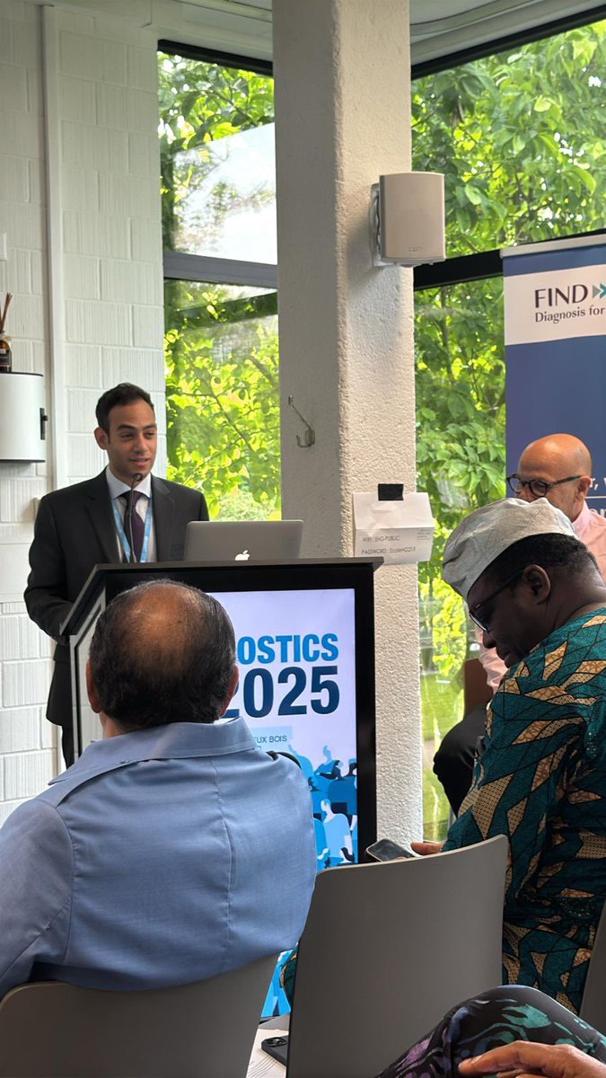 Welcome‼️ Hatem Amer <a href="/FINDdx/">FIND</a> Board Member takes to the podium to speak about the Egypt experience with mass screening and diagnostics  - speaking about differential in cost of Tx of HepC $25,000 in the US vs $1 in Egypt with local production.  #DxDay2025 #WHA78