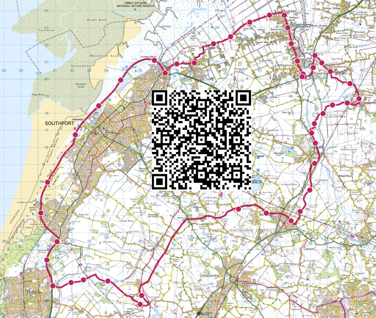 RichardRawcliff's tweet image. Sunday 25th May Joe would have been 32 had we not lost him to a brain tumour in 2020. On his birthday I will be doing 100,000 steps in 24 hours. Start at midnight, treadmill until dawn then walk this 70Km route, then treadmill till midnight again. QR to donate to @BrainTumourOrg…