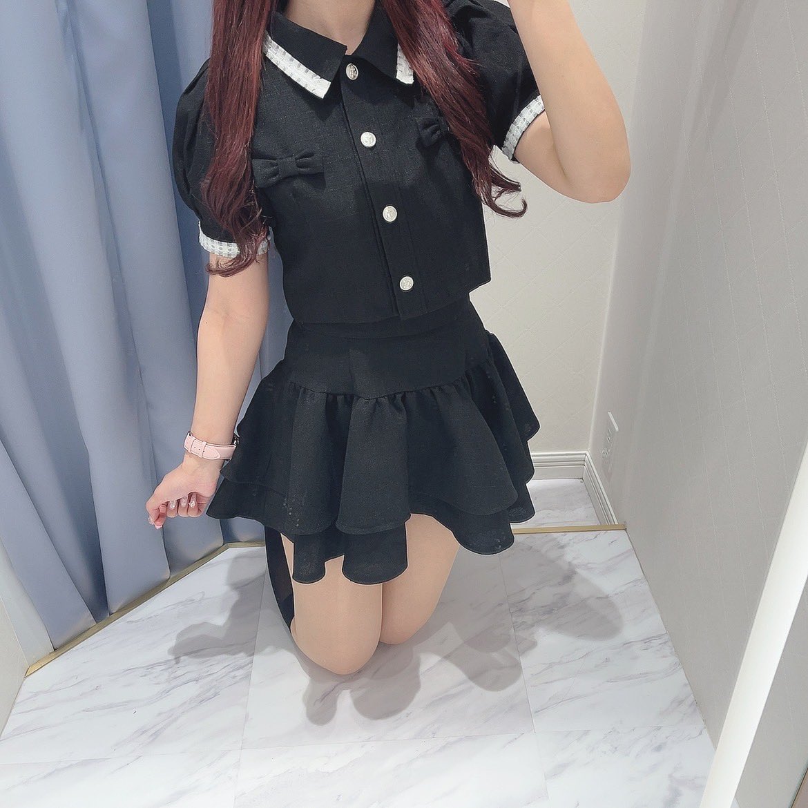 evelyn ダブルリボンロンパースセットアップ evelyn ダブルリボンロンパース - メルカリ