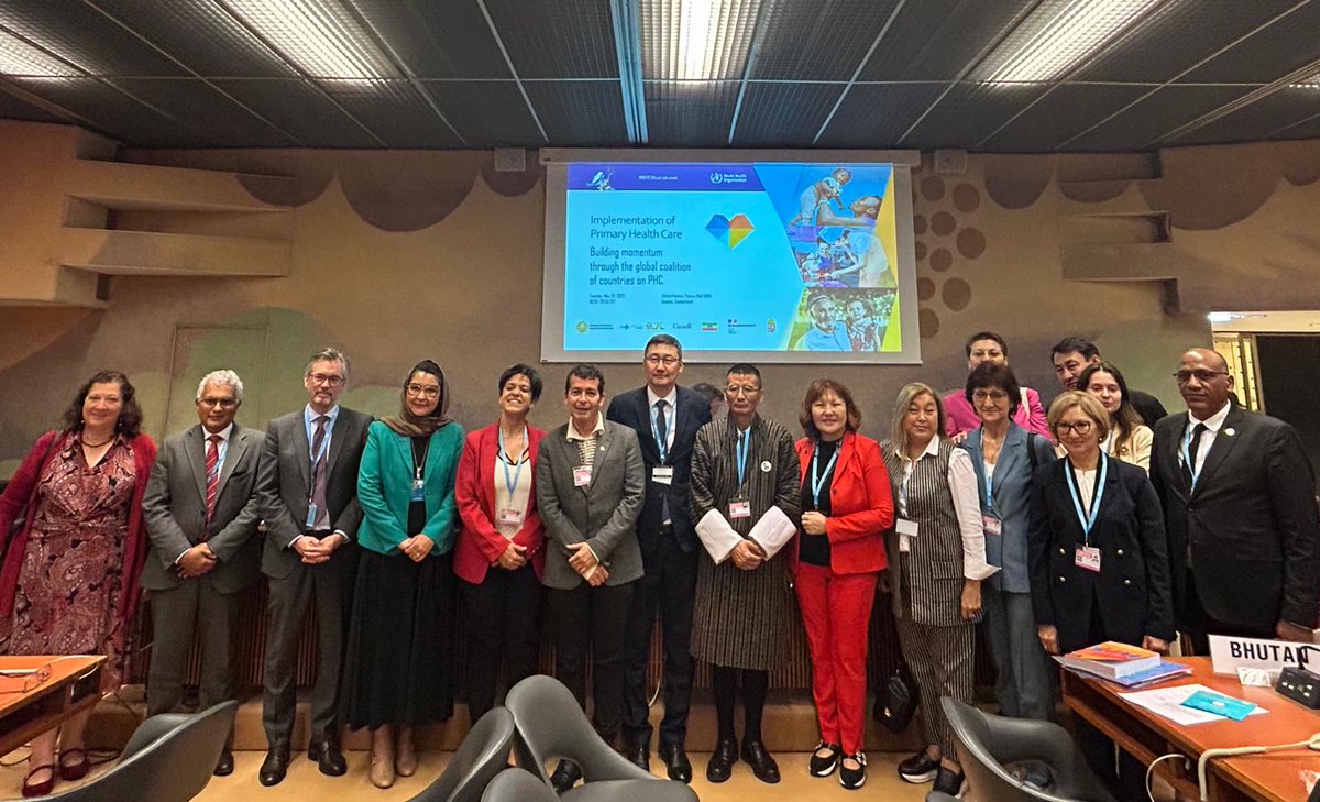 CanadaGeneva's tweet photo. Great to co-sponsor Kazakhstan’s #WHA78 side event on the #PHC Global Coalition &amp; need to build momentum on Primary Health Care. Great forum for countries to share experiences &amp; learn from each other on advancing quality healthcare for all. #LusakaAgenda let’s make the connection https://t.co/ST2khwHk2E