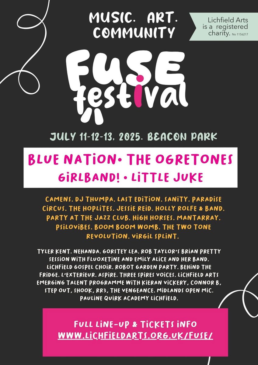 Summer Fests! 🙌🏻😎

▪️Audlem Music &amp; Arts Fest / May 24th
▫️Beyond The Baseline / June 6th 
▪️Ashwood Field Fest / June 28th
▫️Lichfield Fuse Fest / July 11th

More to come! 🤙🏻☀️