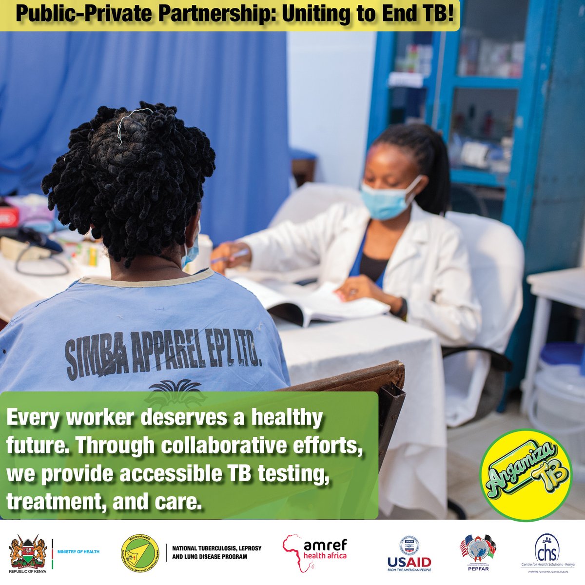Citizen TV Kenya (@citizentvkenya) on Twitter photo #AD
A healthy workforce is a strong workforce. We're ensuring
access to TB testing, care, and treatment for all through strong partnerships
#AngamizaTB #EndTBKenya
<a href="/MOH_Kenya/">Ministry of Health</a> <a href="/MOH_DHP/">Health Promotion Kenya</a> <a href="/NTLDKenya/">NTLD</a> <a href="/CHSKenya/">CHS</a> <a href="/Amref_Kenya/">Amref Health Africa in Kenya</a>
<a href="/StopTBKe/">Stop TB Partnership Kenya</a> <a href="/pamojatbgroup/">Pamoja TB group</a> <a href="/TBChampions_ke/">Network of TB Champions Kenya</a> #AD
A healthy workforce is a strong workforce. We're ensuring
access to TB testing, care, and treatment for all through strong partnerships
#AngamizaTB #EndTBKenya
<a href="/MOH_Kenya/">Ministry of Health</a> <a href="/MOH_DHP/">Health Promotion Kenya</a> <a href="/NTLDKenya/">NTLD</a> <a href="/CHSKenya/">CHS</a> <a href="/Amref_Kenya/">Amref Health Africa in Kenya</a>
<a href="/StopTBKe/">Stop TB Partnership Kenya</a> <a href="/pamojatbgroup/">Pamoja TB group</a> <a href="/TBChampions_ke/">Network of TB Champions Kenya</a>