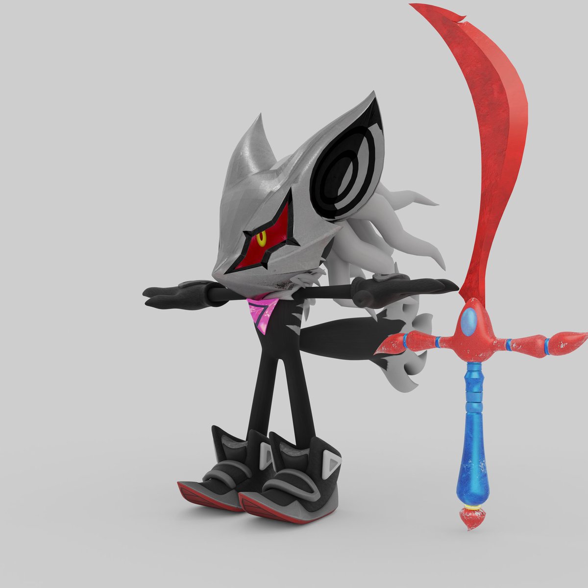 CrimsonRakan's tweet image. He is here.. Infinite rig is here!

The Rig come with 2 mods, mask and unmask. The model edit belong to : BrutalSurge40X on deviantart, I rigged the body and made some edits.

I hope you guys love it 👍
Link gonna be down in the comments.

#blender3d #Infinite #sonicforces #model