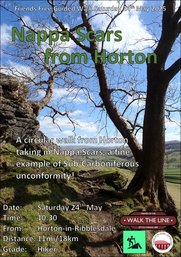 Our 11 mile circular walk on Saturday will take us from Horton to Nappa Scars - a fine example of Sub-Carboniferous unconformity!

Start time 10:30 for further details click here: foscl.org.uk/guided-walks